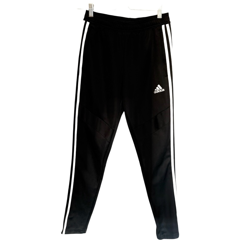 ADIDAS Kids Black Sweatpants with White Stripes